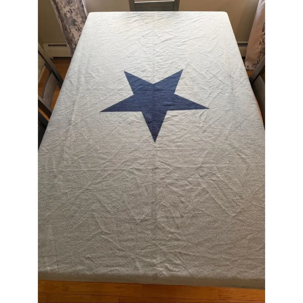 Pottery Barn Kids Navy Gray Star Print Blanket